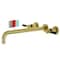 Kingston Brass KS8047DKL Wall Mount Tub Faucet, Brushed Brass KS8047DKL - alternate 1